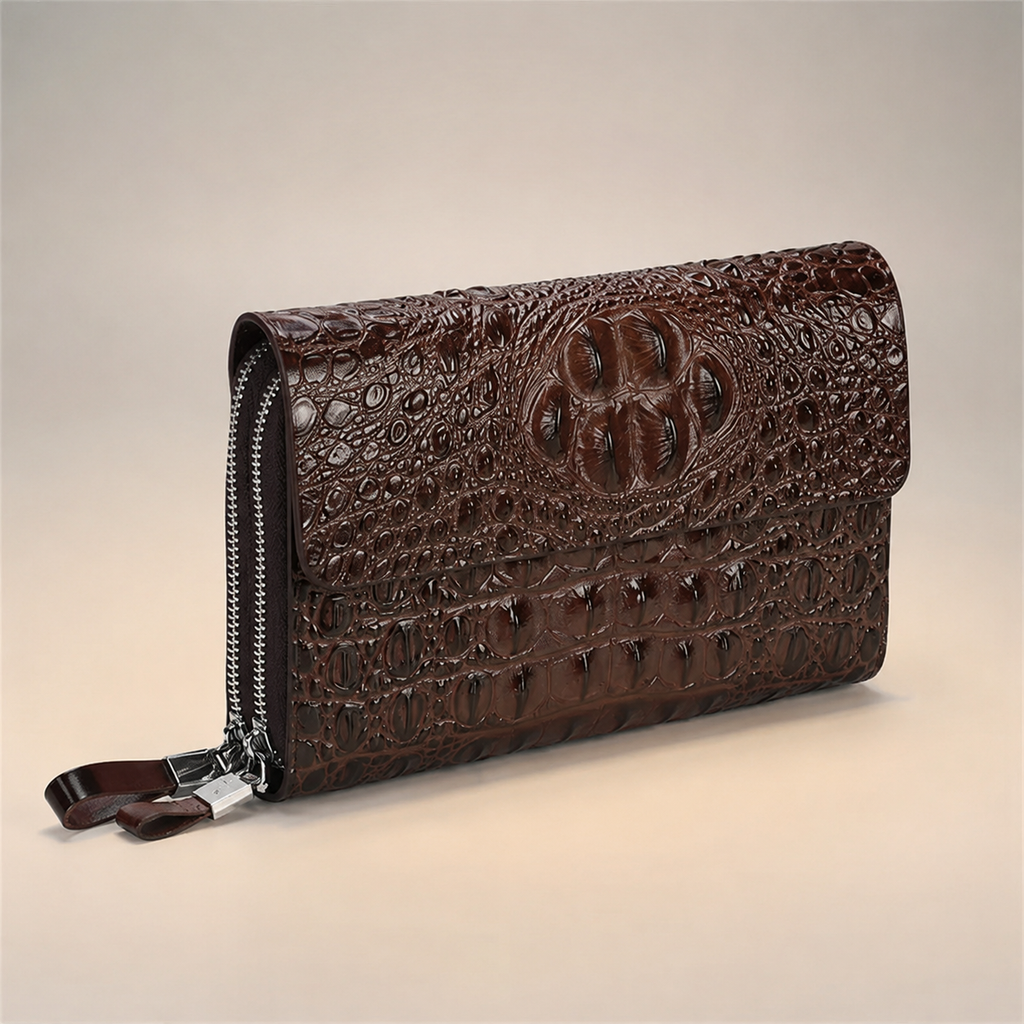 Croc-Effect Chain Bag