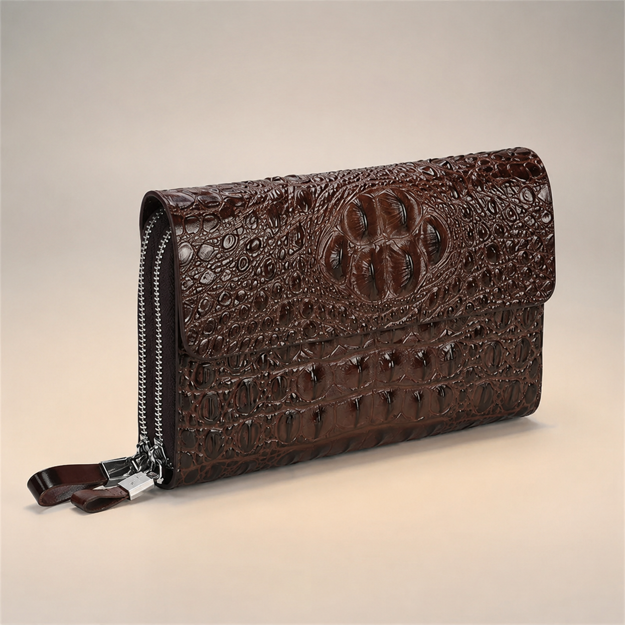 Croc-Effect Chain Bag