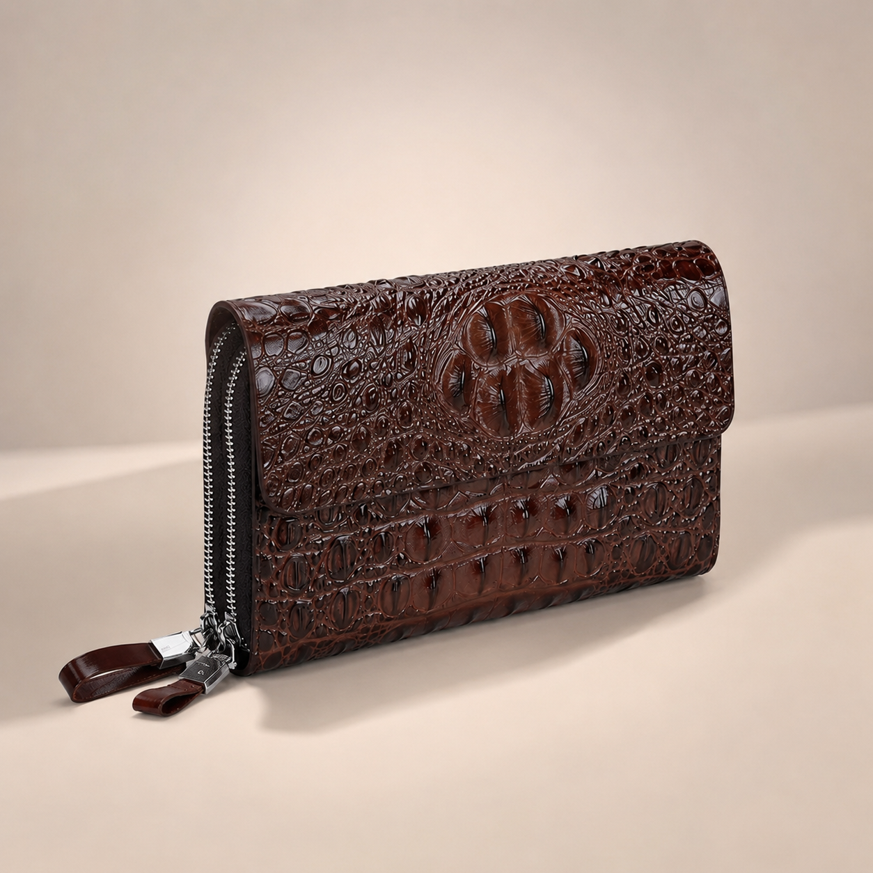 Croc-Effect Chain Bag