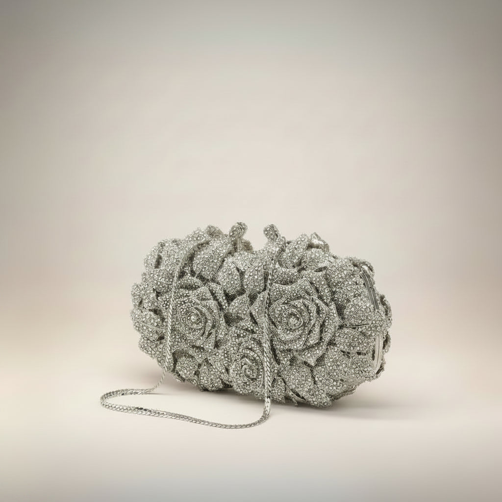 Crystal Rose Evening Clutch