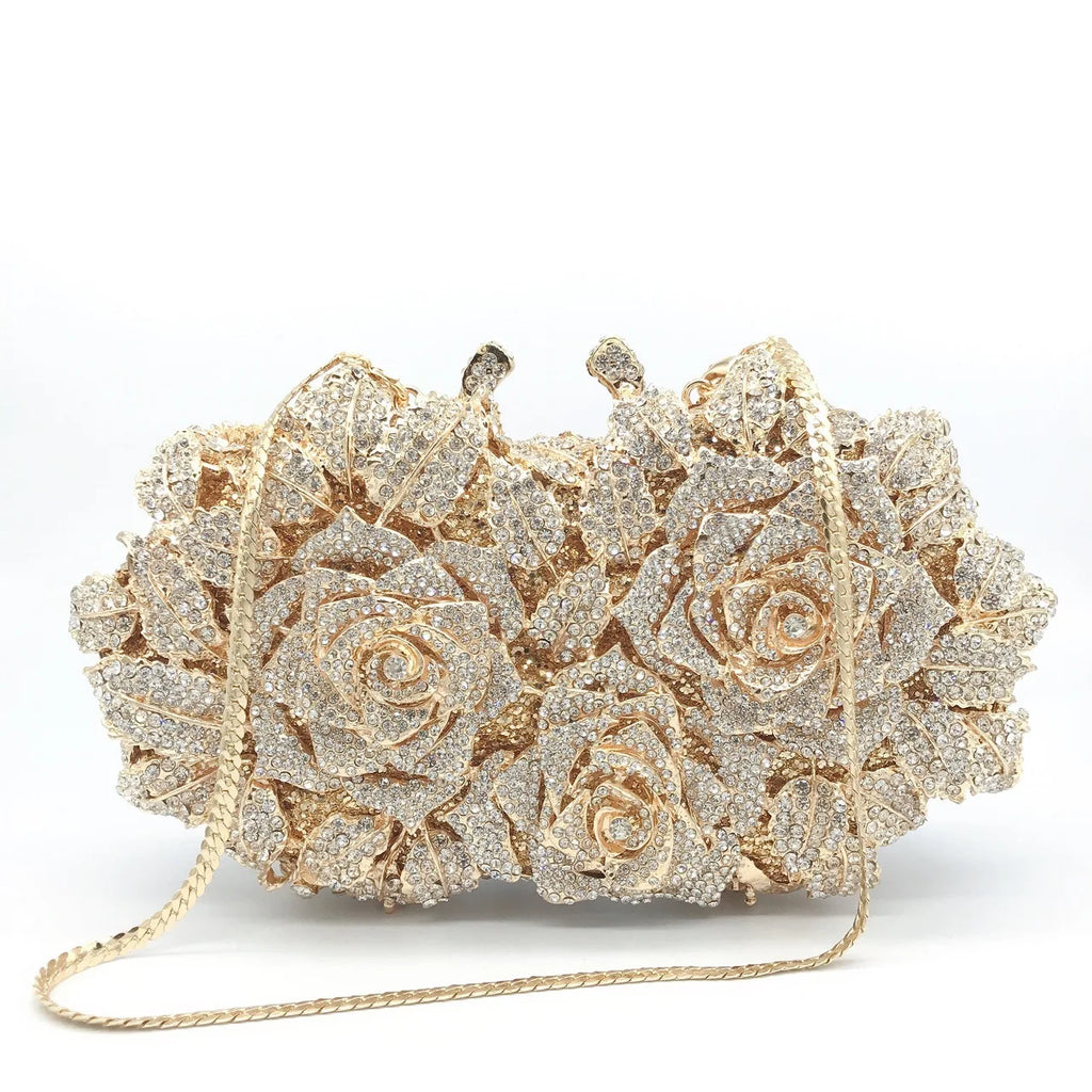 Crystal Rose Evening Clutch