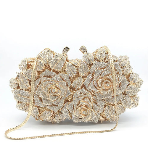 Crystal Rose Evening Clutch
