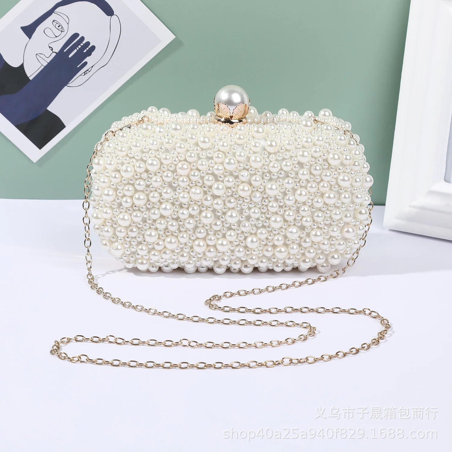 Pearl Embellished Clutch