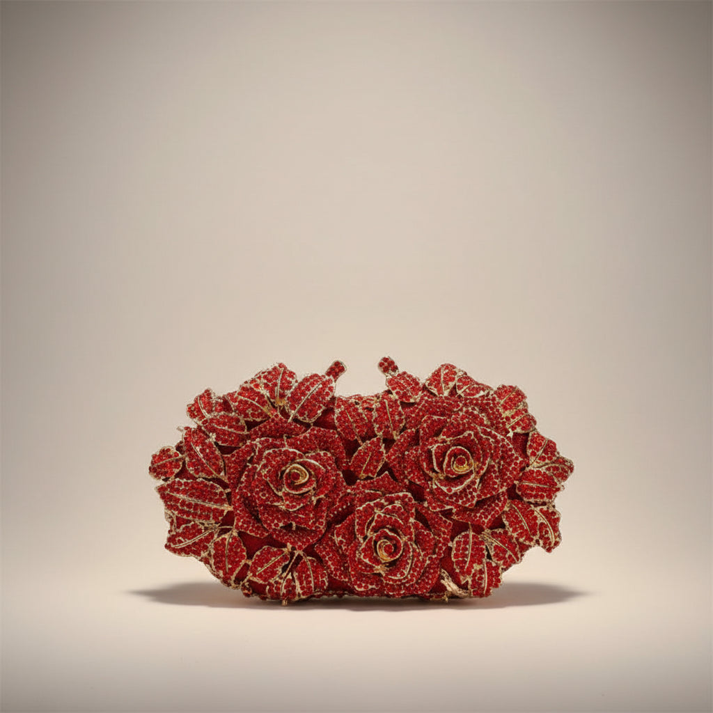 Crystal Rose Evening Clutch