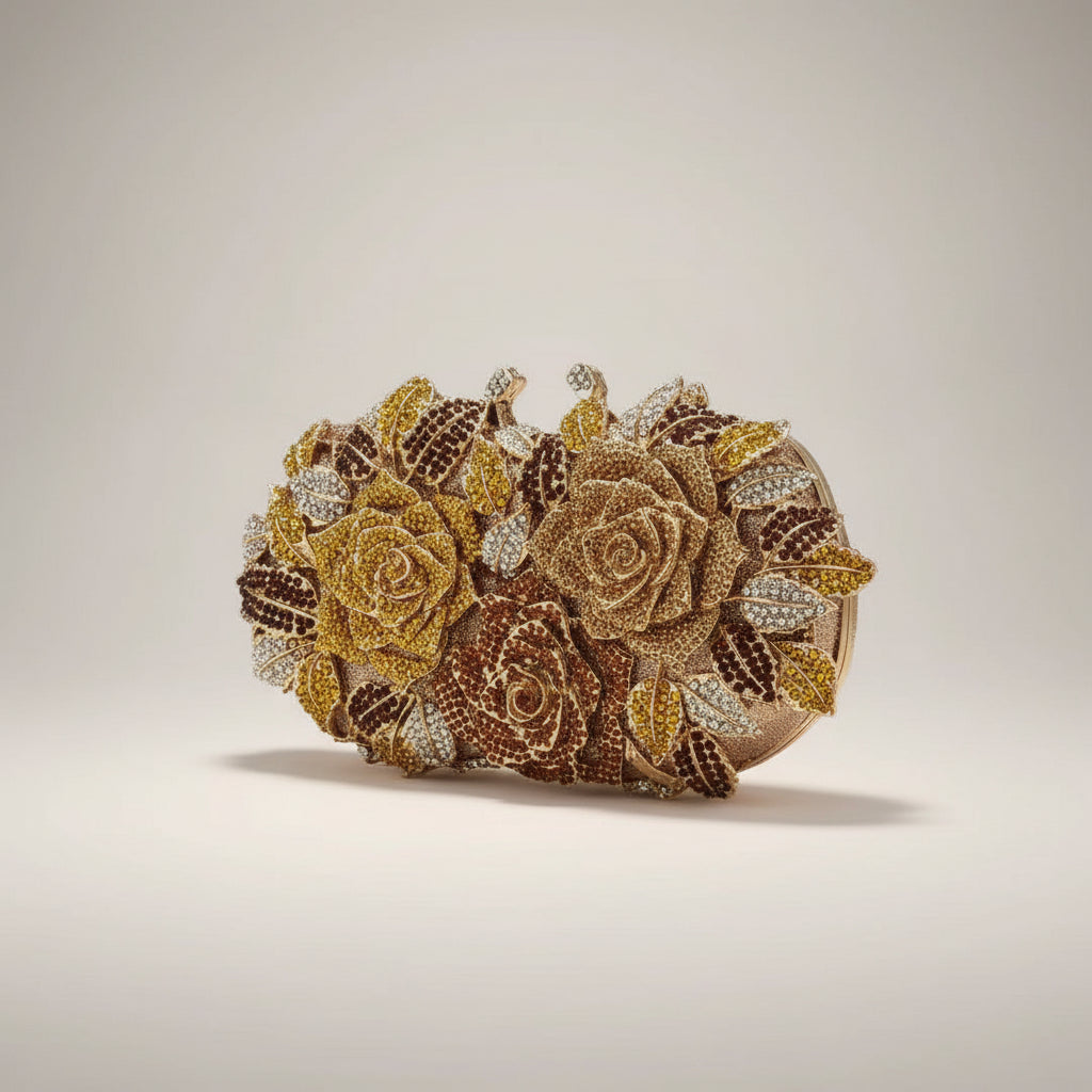 Crystal Rose Evening Clutch