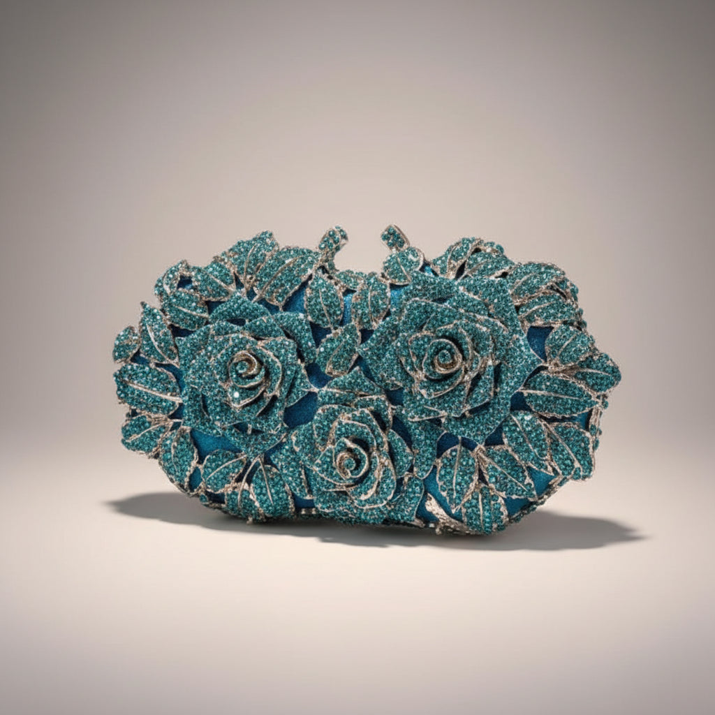 Crystal Rose Evening Clutch
