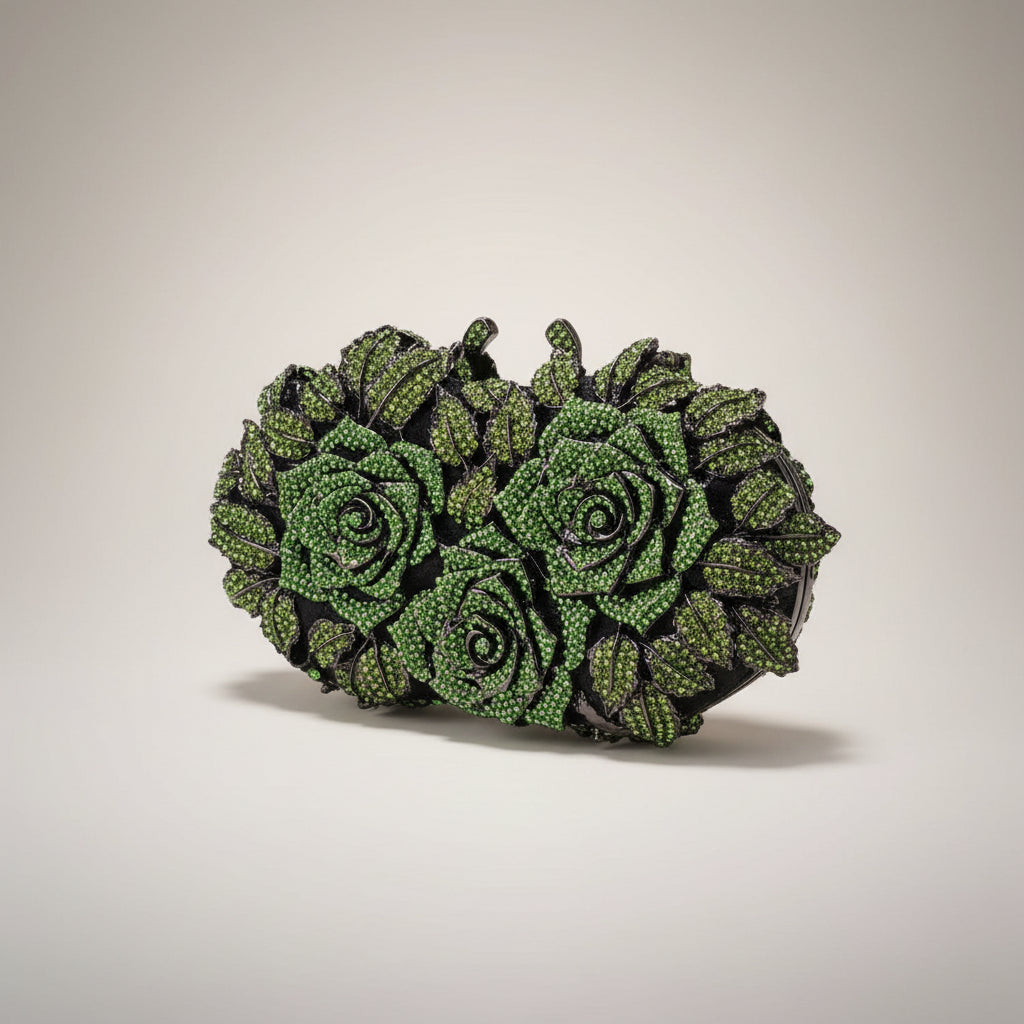Crystal Rose Evening Clutch