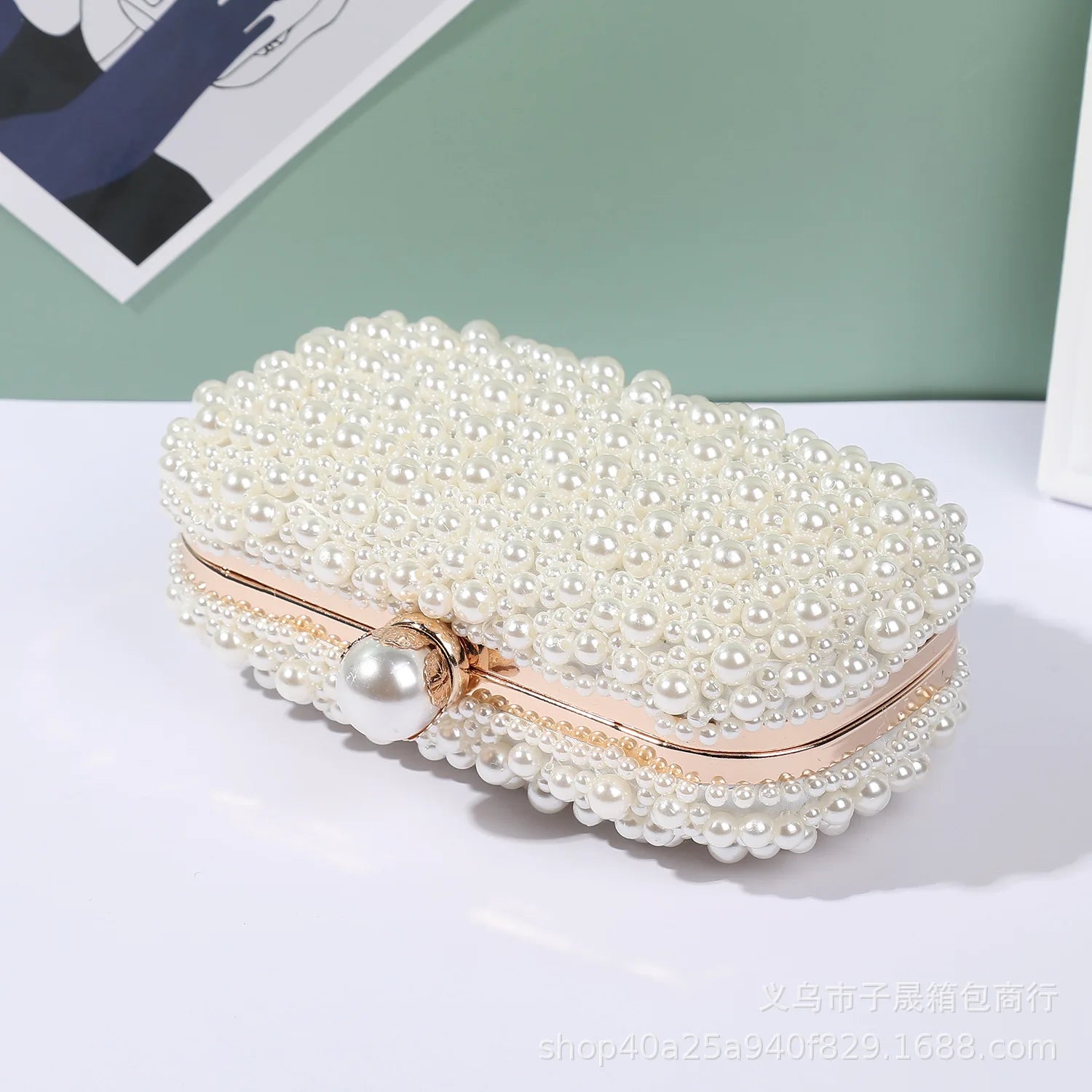 Pearl Embellished Clutch