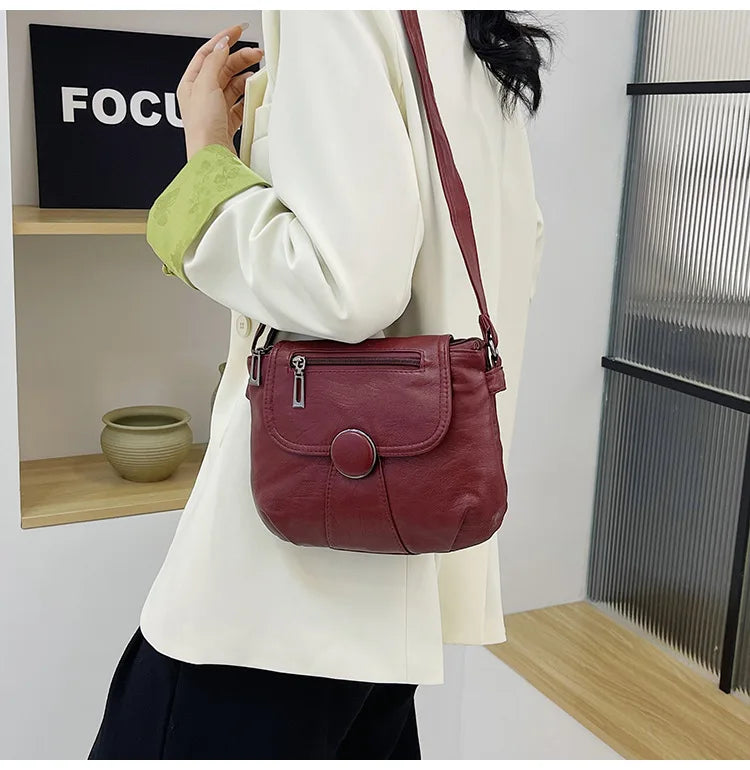 Washed Leather Mini Crossbody