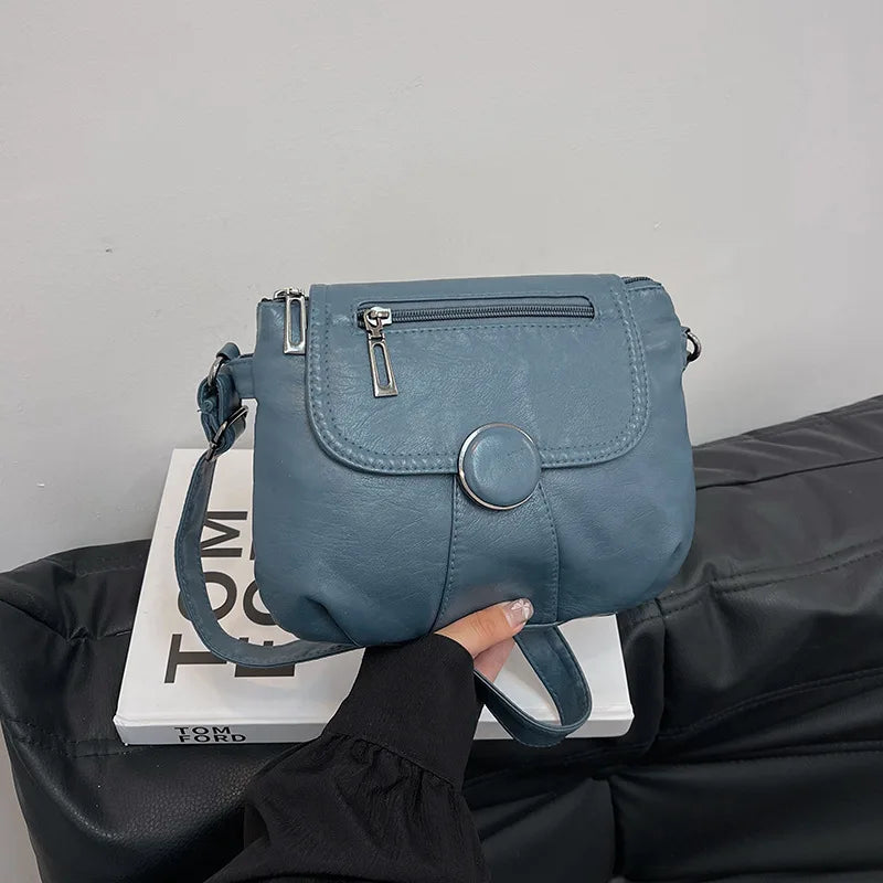 Washed Leather Mini Crossbody
