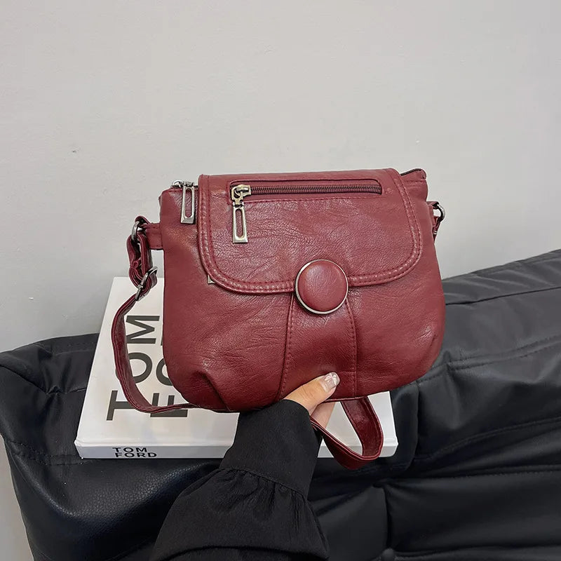 Washed Leather Mini Crossbody