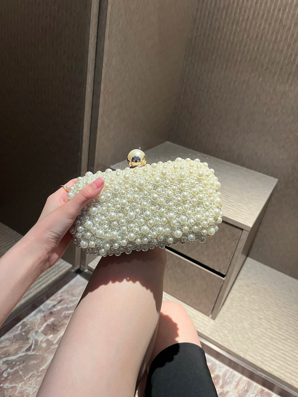 Pearl Embellished Clutch