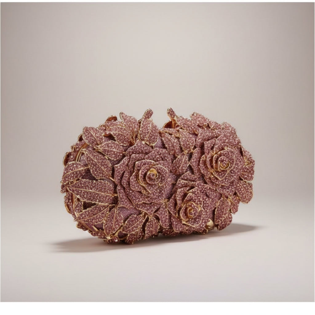 Crystal Rose Evening Clutch