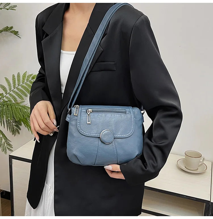 Washed Leather Mini Crossbody