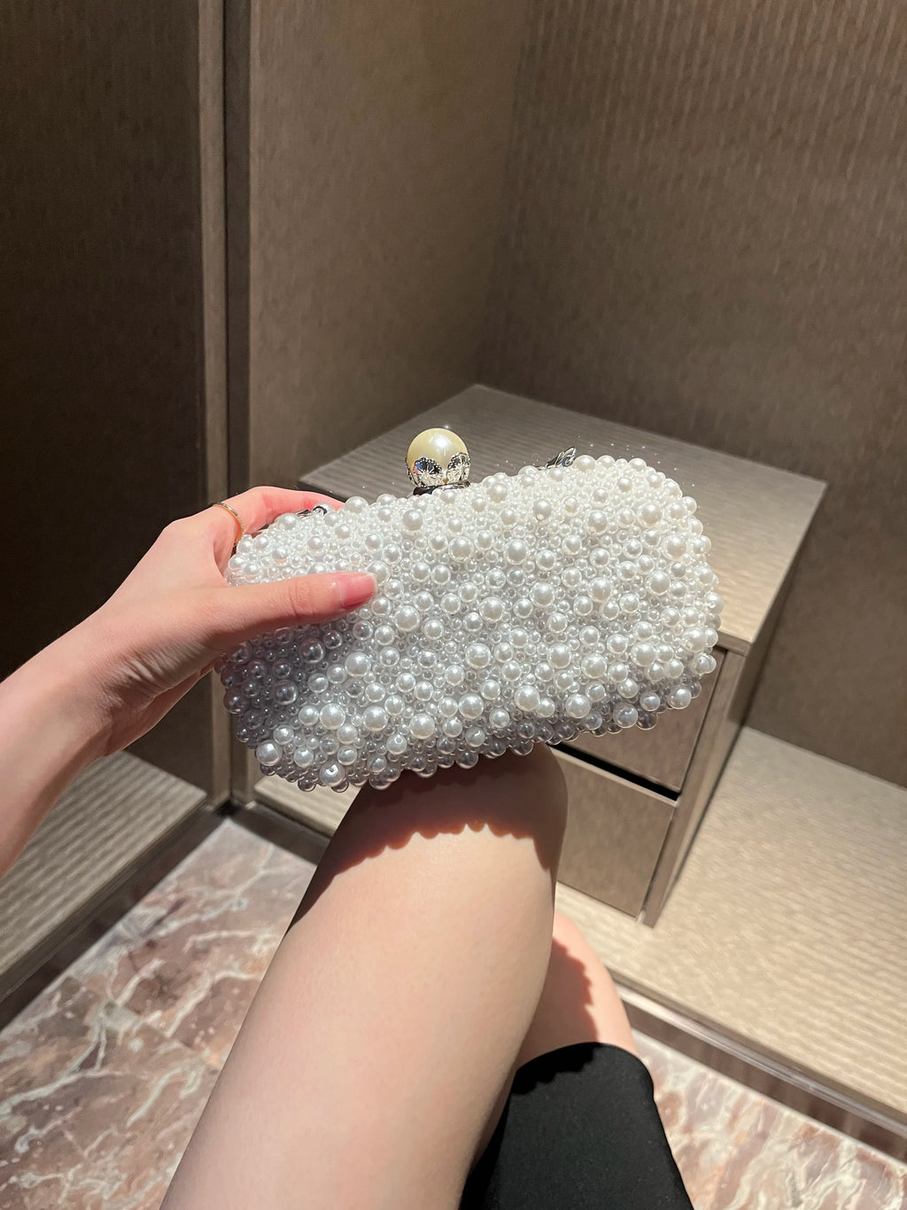 Pearl Embellished Clutch