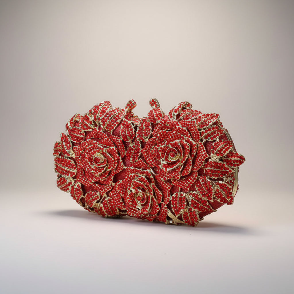 Crystal Rose Evening Clutch