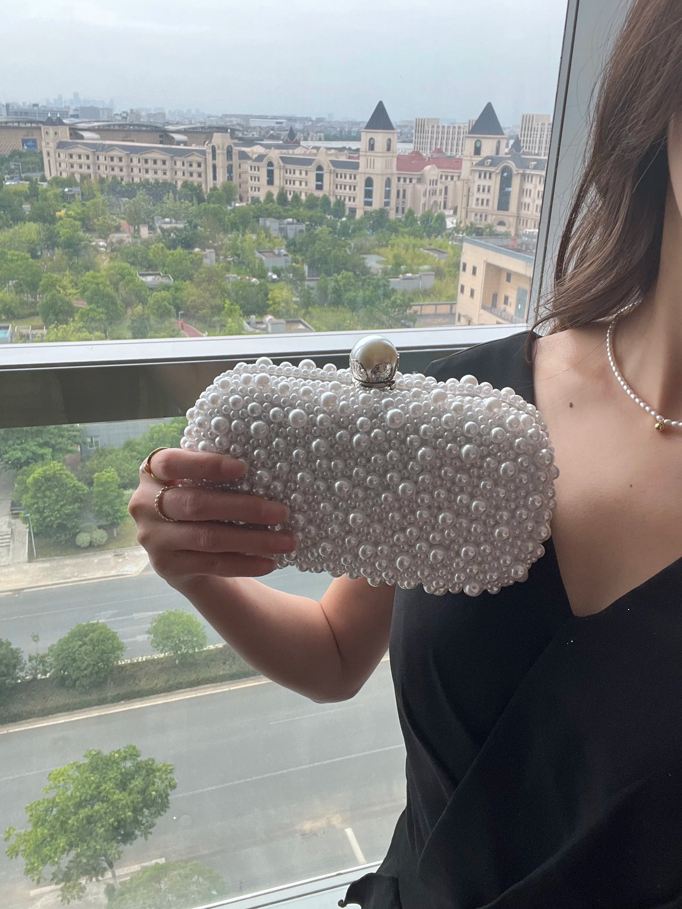 Pearl Embellished Clutch