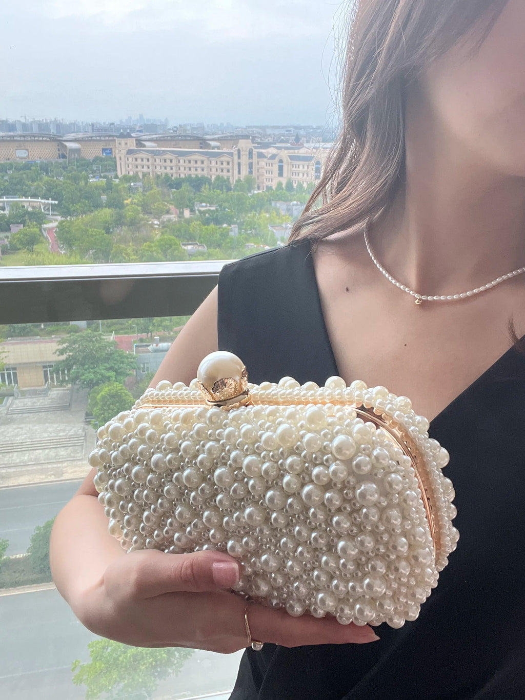 Pearl Embellished Clutch