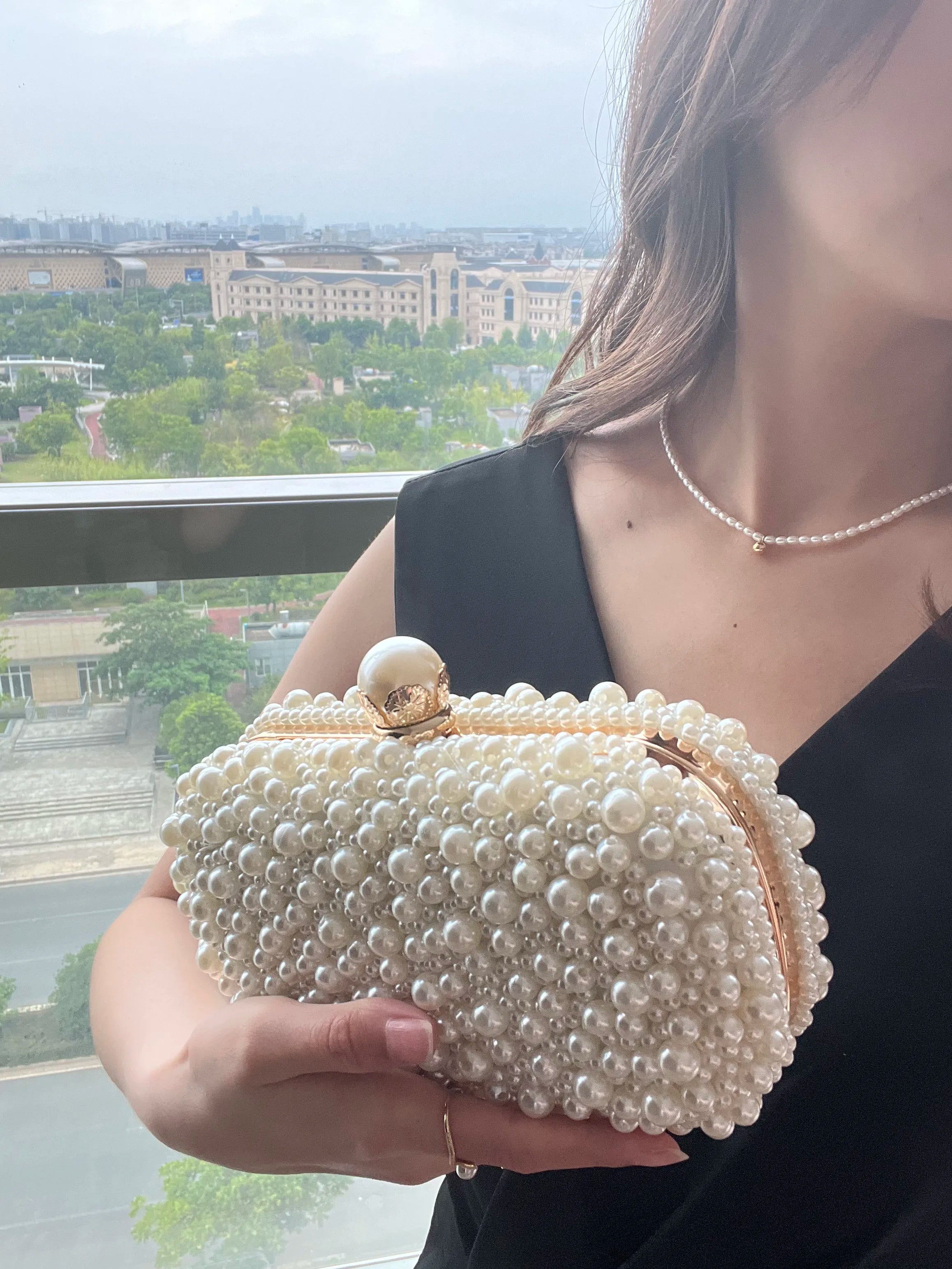 Pearl Embellished Clutch