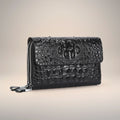 Croc-Effect Chain Bag