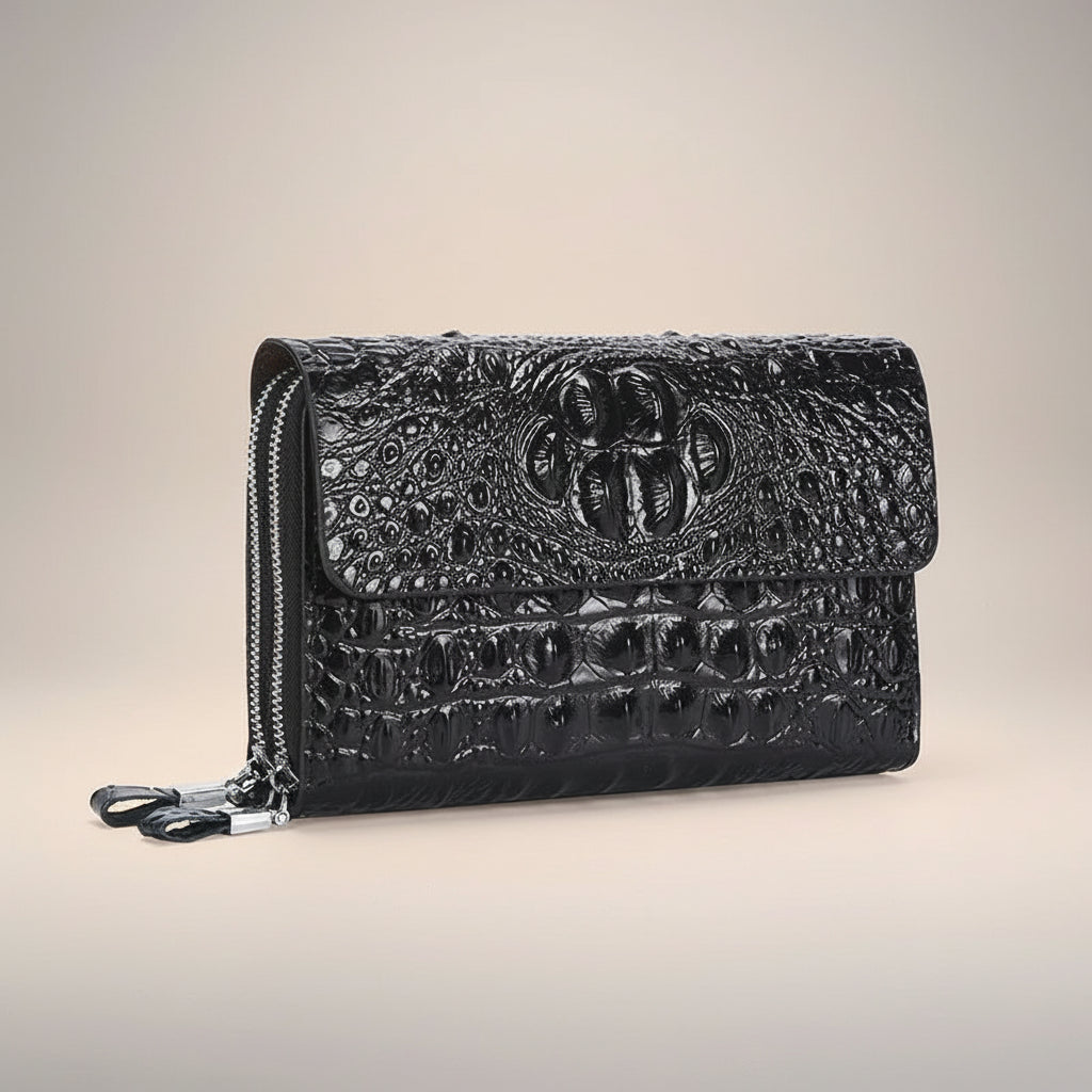 Croc-Effect Chain Bag