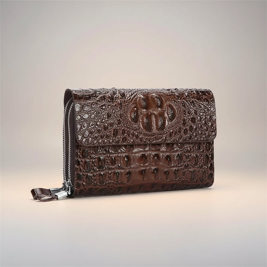Croc-Effect Chain Bag