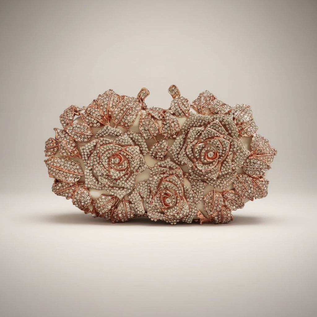 Crystal Rose Evening Clutch
