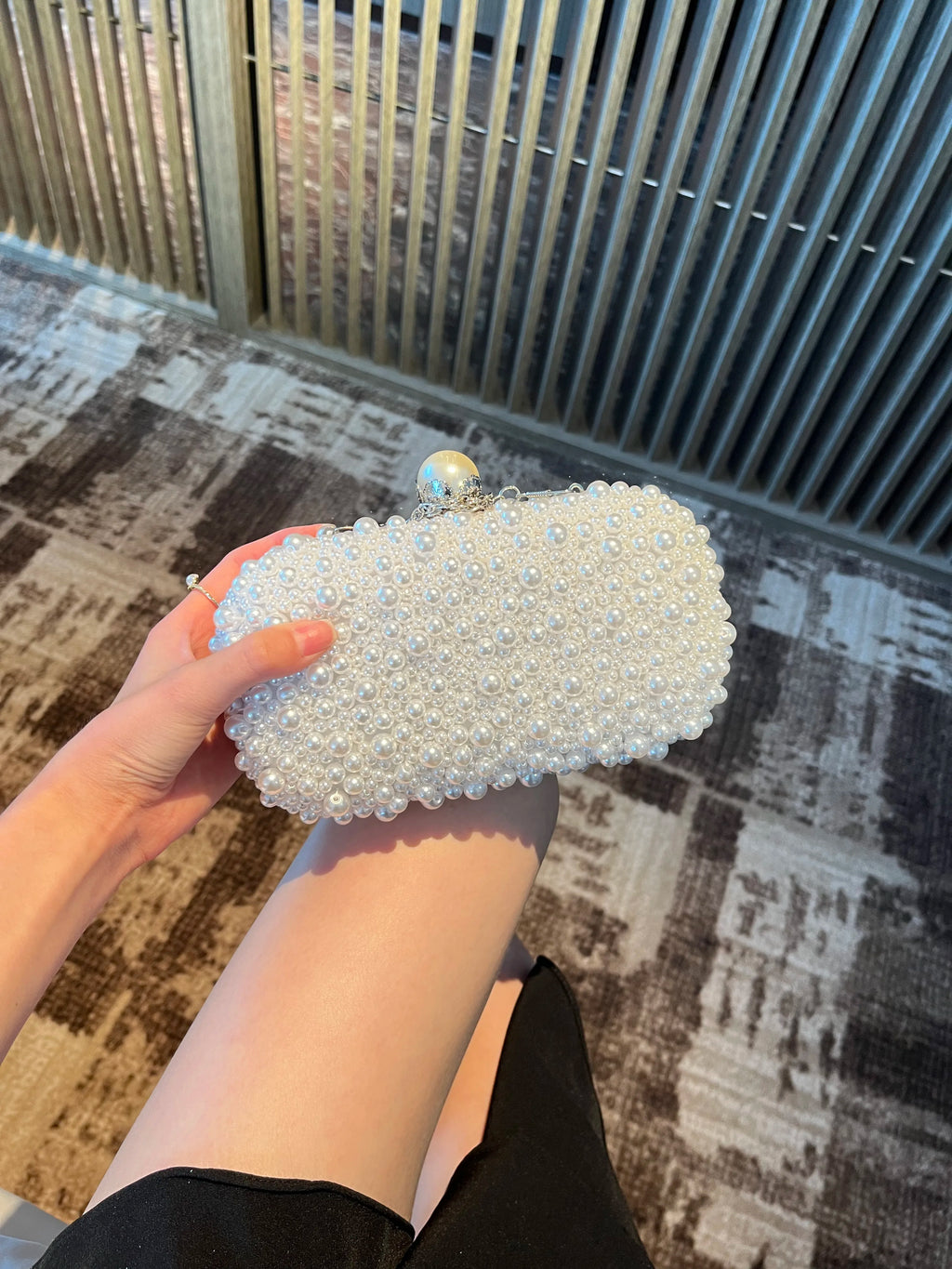 Pearl Embellished Clutch