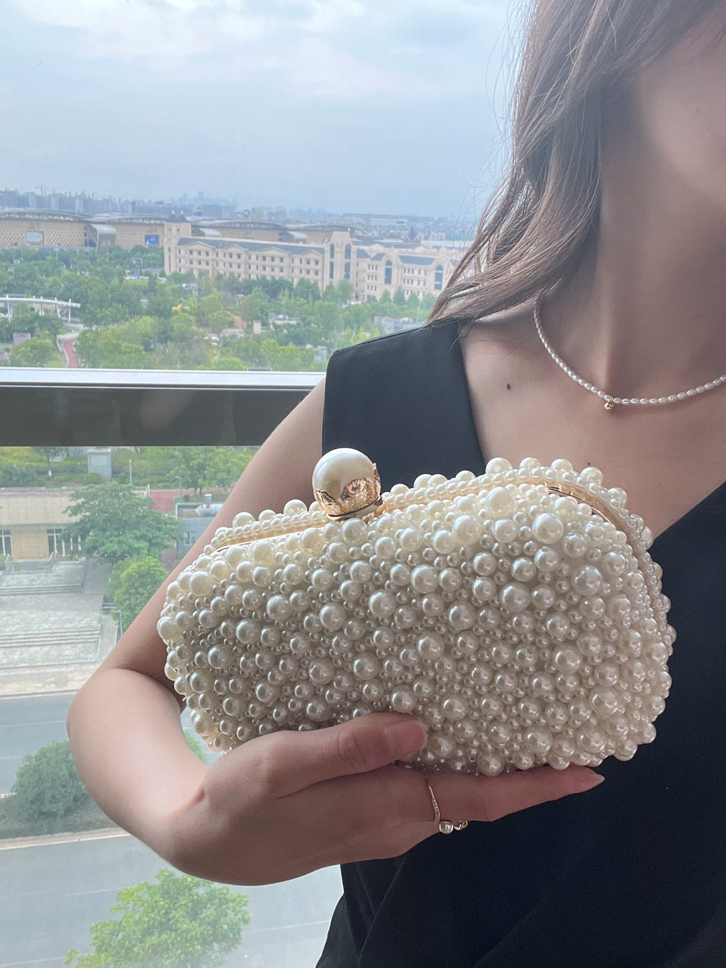 Pearl Embellished Clutch