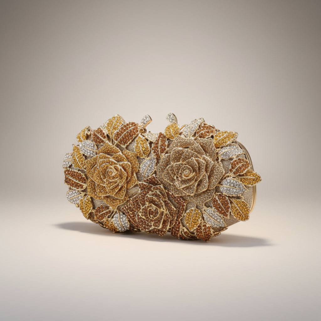 Crystal Rose Evening Clutch