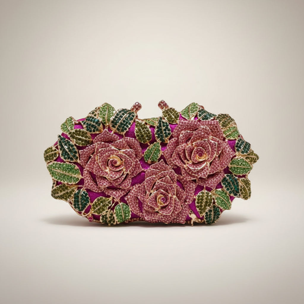 Crystal Rose Evening Clutch