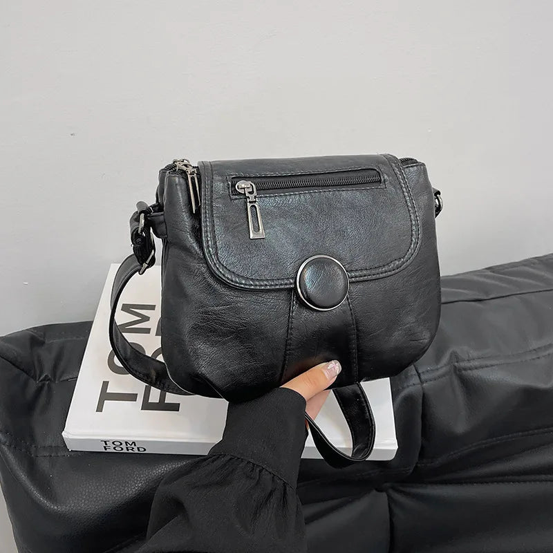 Washed Leather Mini Crossbody